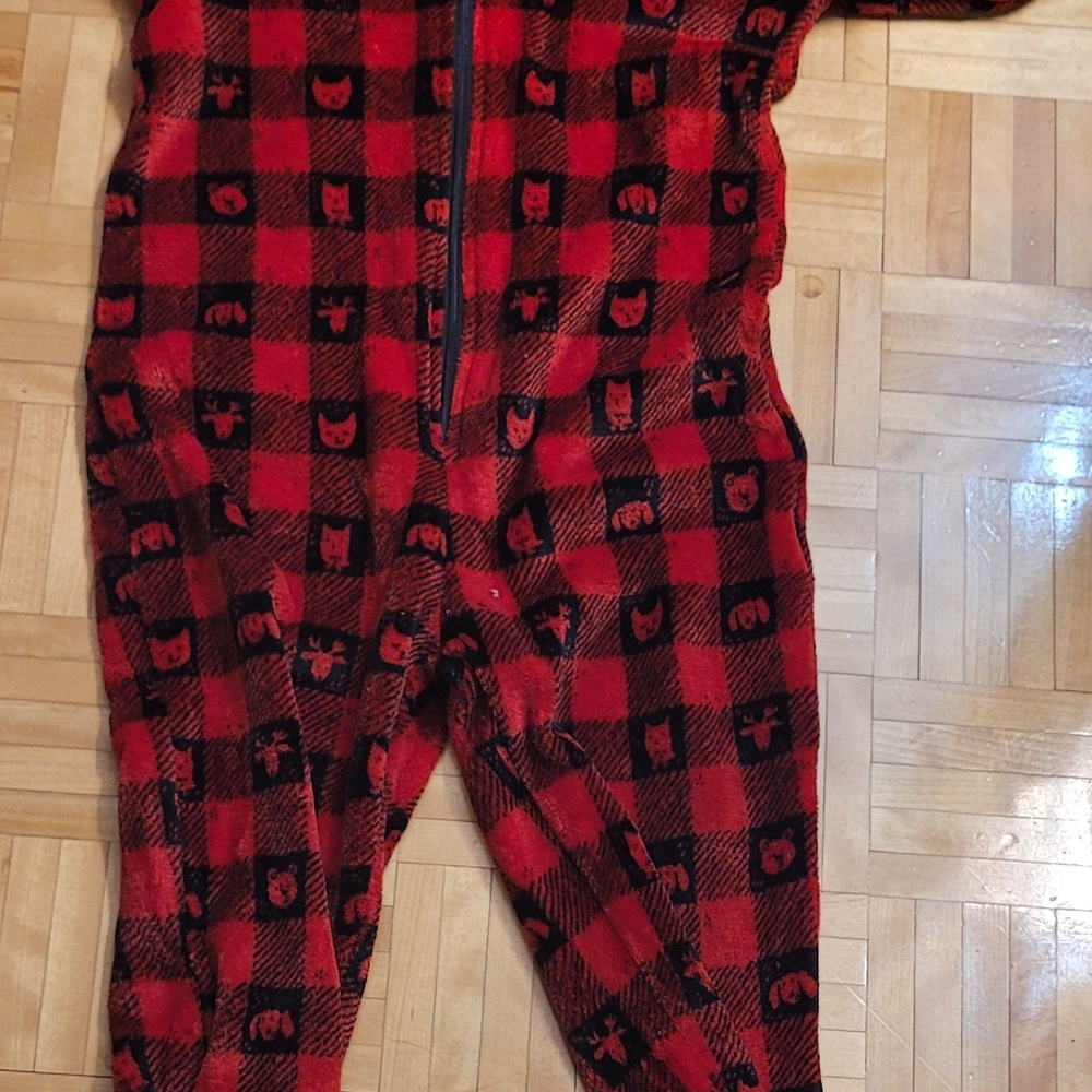Munki Munki Red and Black Plaid Pajama Set